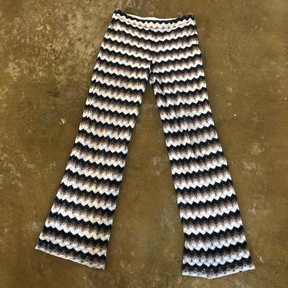 Trina Turk Crochet Chevron Wide Leg Pants